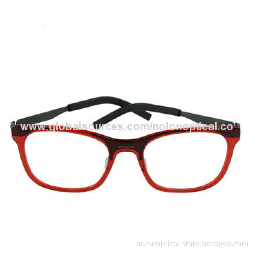 High-quality Metal Reading Glasses Frame with Acetate Temple, Logos Can be Printed